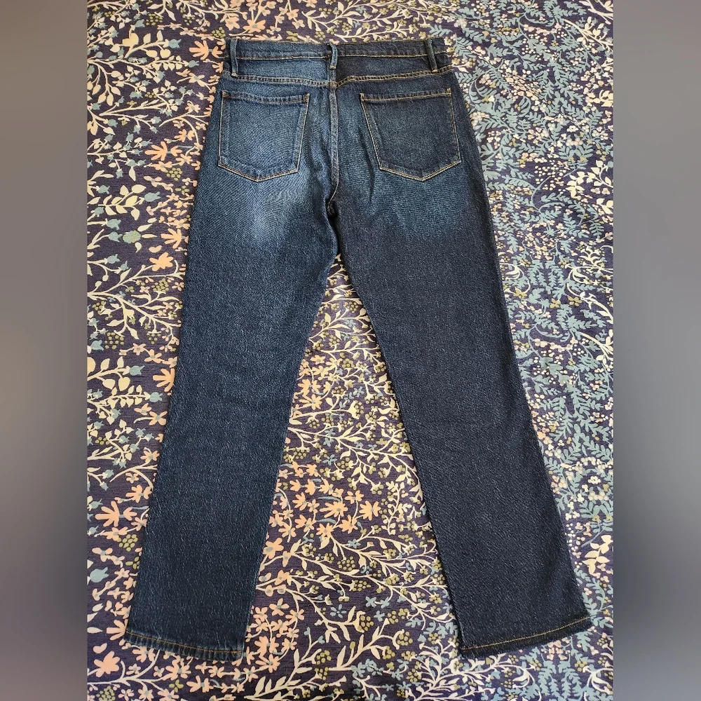 Frame Le Sylvie Slender Straight High Rise Blue Jeans Size 30 - Picture 3 of 12